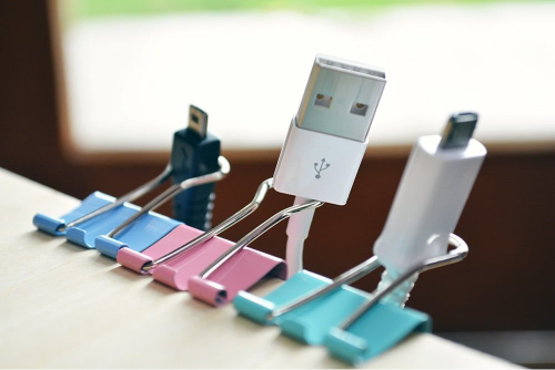 Keep Cables Tidy with Binder Clips: